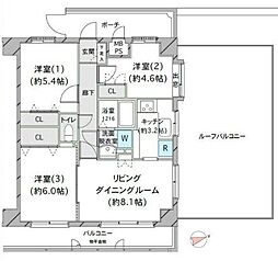 アーバニーハイツ川口本町 3LDKの間取図画像