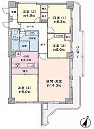 スカイフロントタワー川口 4LDKの間取図画像