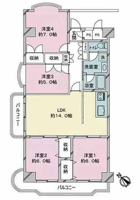 4LDK 間取り