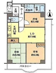 エクレール川口 3LDKの間取図画像