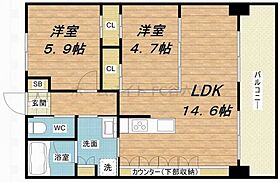 リヴゴーシュ天満橋  ｜ 大阪府大阪市中央区谷町1丁目3-11（賃貸マンション2LDK・2階・60.20㎡） その2