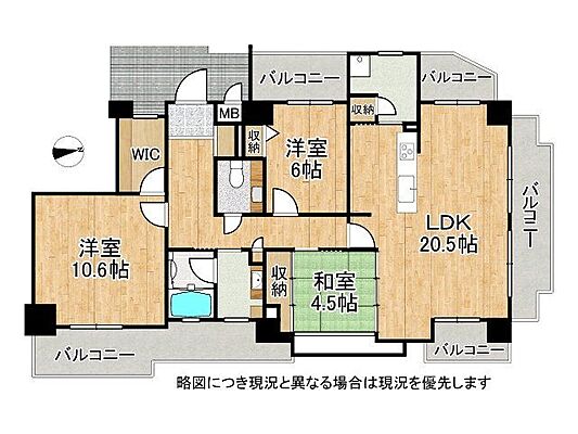 間取り シャリエ大津朝日が丘　中古マンション 4階/-