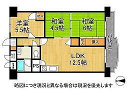 向島ニュータウン第三街区3-C棟 3LDKの間取図画像