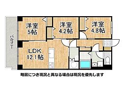 コープ野村京都南 3LDKの間取図画像