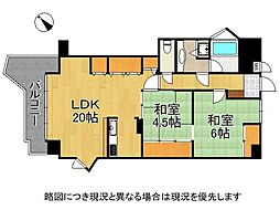 セザール琵琶湖大橋 2LDKの間取図画像