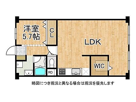 15.6帖の広々としたLDKと大型収納を備えた、開放的な1LDK。