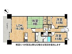 ローレルコート草津 3LDKの間取図画像