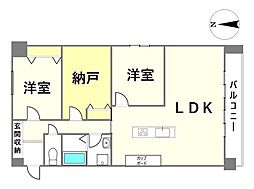 丸美ロイヤル道徳 2SLDKの間取図画像