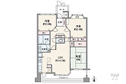 レクセルマンション西川口第3 3LDKの間取図画像