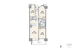 フォルスコートグランマークス 3LDKの間取図画像