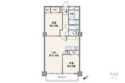 古河ガーデン・マンション 2LDKの間取図画像