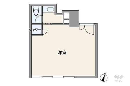 間取りは専有面積32.66平米の店舗事務所。