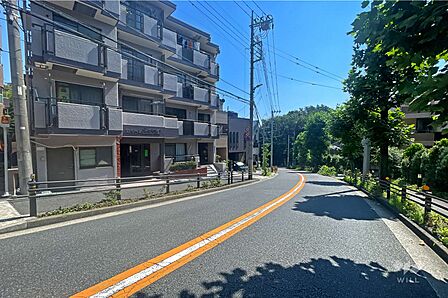 敷地の南側前面道路(西側から)