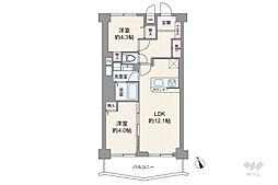 カーサ常盤台 2LDKの間取図画像