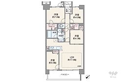 シャリエ川口本町グリーンマークス 4LDKの間取図画像