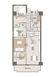 サンハイツ逆瀬川 3LDKの間取図画像