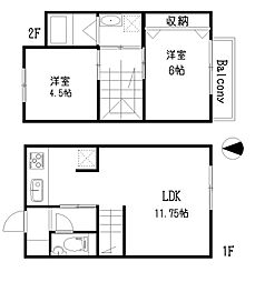 ブランテラブ 2LDKの間取図画像