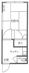 前田荘 1Kの間取図画像