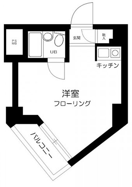 東京都港区三田4丁目(賃貸マンション1R・3階・16.39㎡)の写真 その2