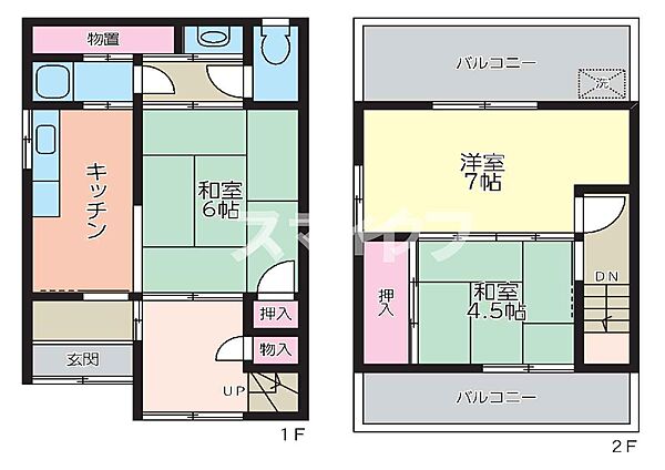 大阪府豊中市大島町1丁目(賃貸一戸建3K・1階・30.57㎡)の写真 その2