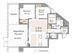 グローリオ御苑内藤町 1SLDKの間取図画像
