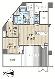 グローリオ御苑内藤町 1SLDKの間取図画像