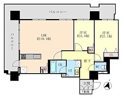 プレミストタワーズ札幌苗穂ブライトゲート 2LDKの間取図画像