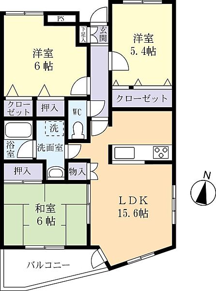 Ａｘｉｓ 0101｜茨城県水戸市西原1丁目(賃貸マンション3LDK・1階・73.33㎡)の写真 その2