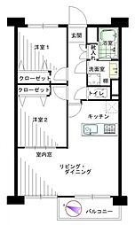 市ノ坪住宅 2LDKの間取図画像