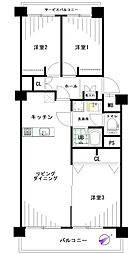 グリーンコーポ鶴見 3LDKの間取図画像