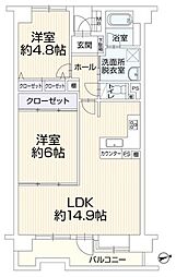 グリーンプラザ六浦 2LDKの間取図画像