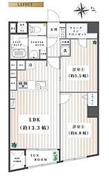 ハイツ洋光台 2LDKの間取図画像