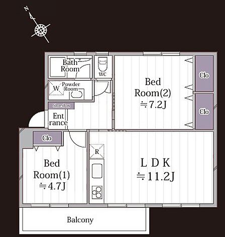 2LDK 間取り