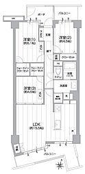 小田公園エルハイツ 3LDKの間取図画像