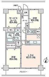 グローリア初穂湘南六浦 2SLDKの間取図画像