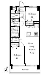 トゥインクス港南台ラインマンション 2LDKの間取図画像