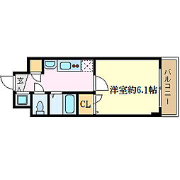 プレサンス新大阪クレスタ ワンルームの間取図画像