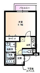 フジパレス武庫川公園 1Kの間取図画像
