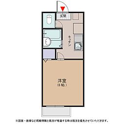 ウインディア中山手A 1Kの間取図画像