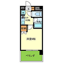 スタジオニュートラッド 1Kの間取図画像