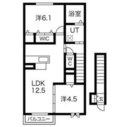 リヒトヴィラ 2LDKの間取図画像