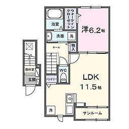 桜の町7丁目アパート(028188901) 1LDKの間取図画像