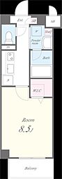 ブルーメ本山 1Kの間取図画像