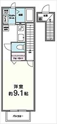 ヴェルドミール園田 1Kの間取図画像