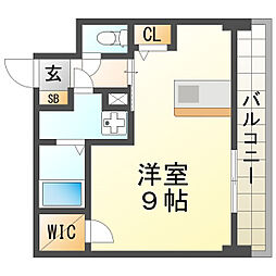 ALBA甲子園口 ワンルームの間取図画像