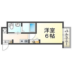 SWISS立花 1Kの間取図画像