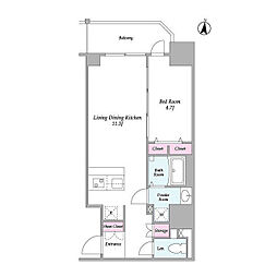 COMFORIALIV新大阪WEST 1LDKの間取図画像