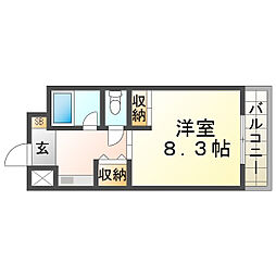 ロイヤル離宮西宮 1Kの間取図画像