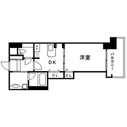 インペリアル新神戸 1DKの間取図画像