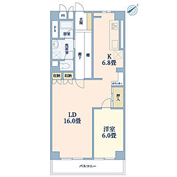 芦屋東山アーバンライフ 1LDKの間取図画像
